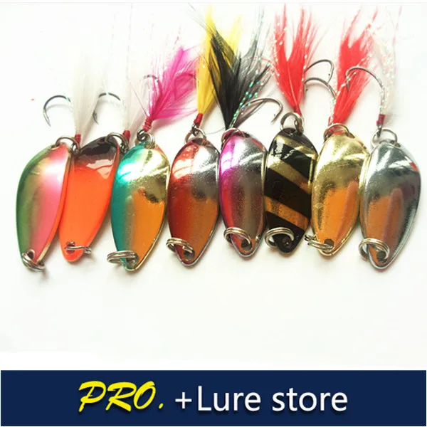 

Free shipping 30pcs muti color willow spoon baits walleyes perch bass bream redfin spoon baits fishing tackle