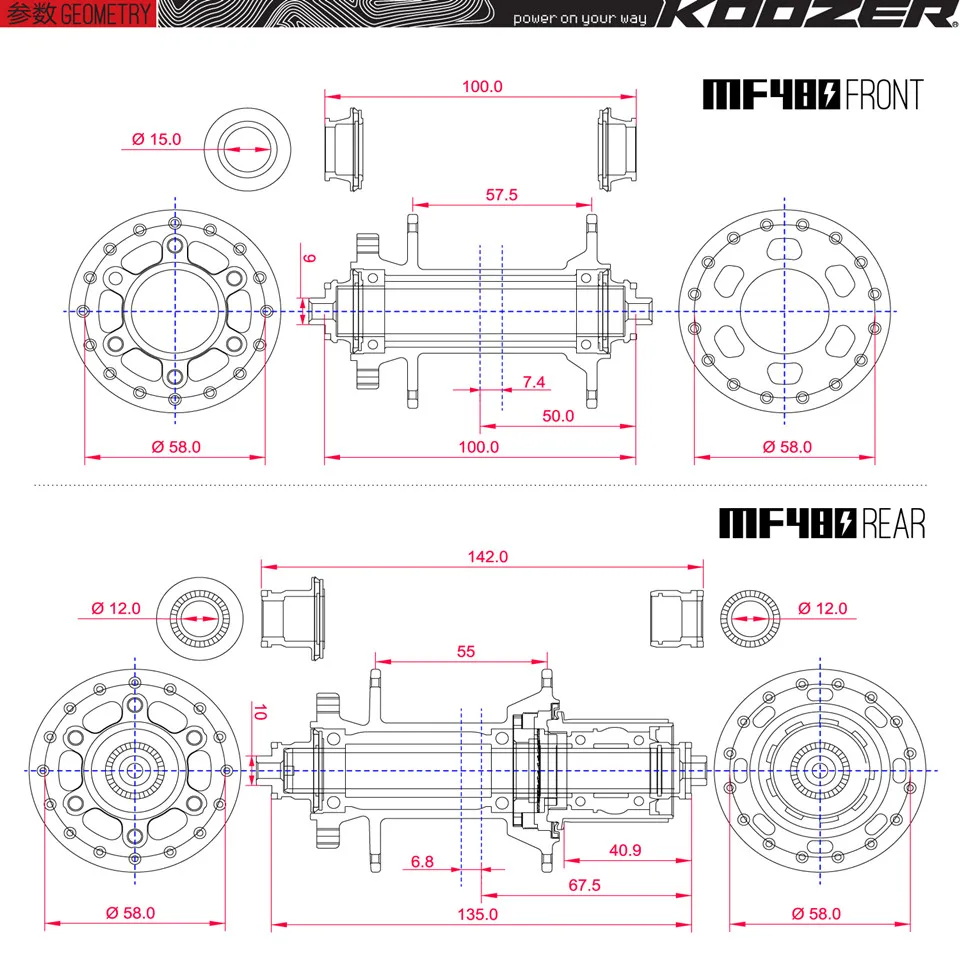 KOOZER XM480 MTB концентратор 32 отверстия дисковый тормоз горного велосипеда подшипник ступицы трещотка системы