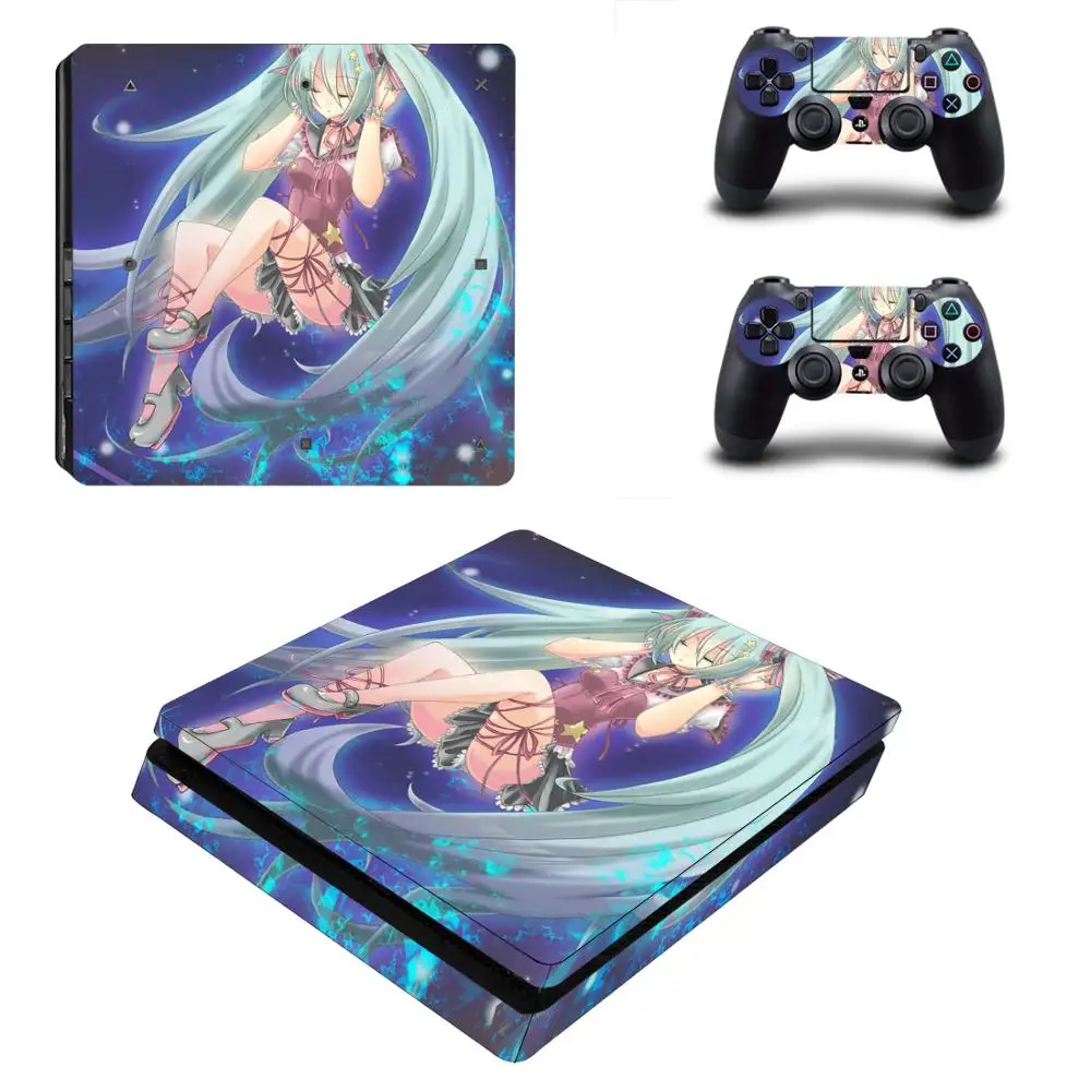 Аниме милая девушка Хацунэ Мику PS4 тонкая кожа Наклейка для playstation 4 консоль и контроллер PS4 тонкая наклейка виниловое покрытие