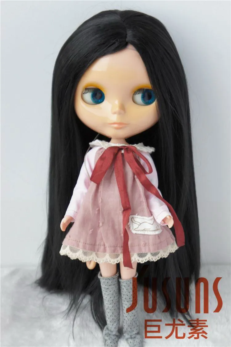 9-10inch Black SM1 JD016 SD 1/3 BJD кукольные парики пробор линия длинный кудрявый парик Размер 8-9 дюймов 9-10 дюймов синтетический мохер кукольные парики - Цвет: 9-10inch Black SM1