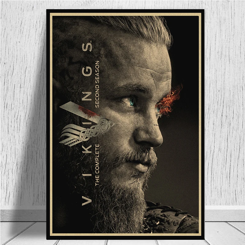 Vikings плакат из крафт бумаги Bar Cafe винтажная Высококачественная декоративная