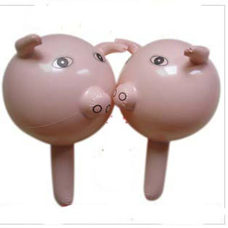 

free shipping 10pcs/lot Inflatable Animal children Toys Inflatable Pig Hammer Inflatable Stick Children Toy wholesale