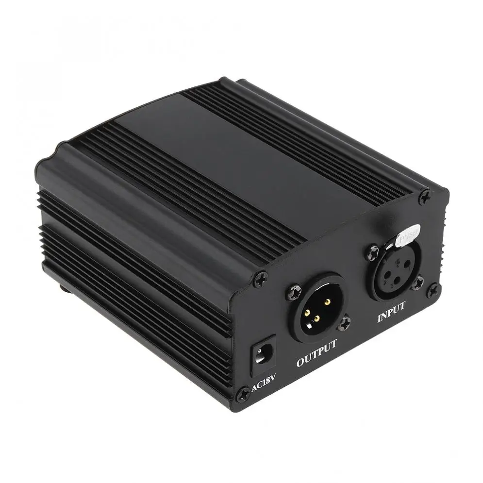 USB 48В 1 канальный фантомный источник питания с одним XLR аудио кабелем для