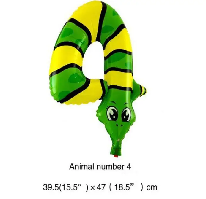

16inch Animals Number Foil Balloons Digit Helium Ballons Birthday Party Wedding Decor Air Baloons Event Party Supplies SN1903