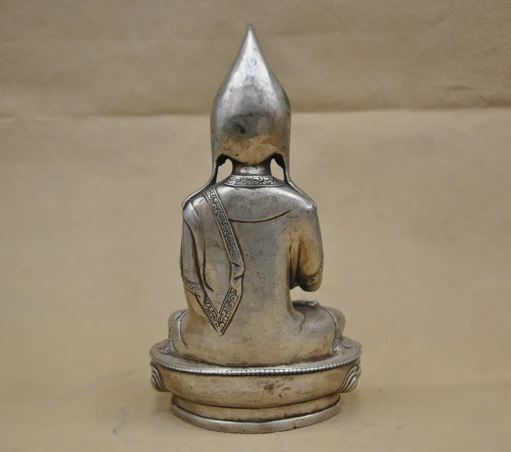 8 ''китайский Тибетский буддизм цонгхапа лама монах гуру Будда Серебряная