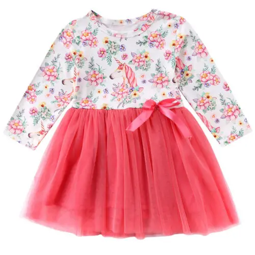 2018 милое кружевное платье-пачка с длинными рукавами для новорожденных и