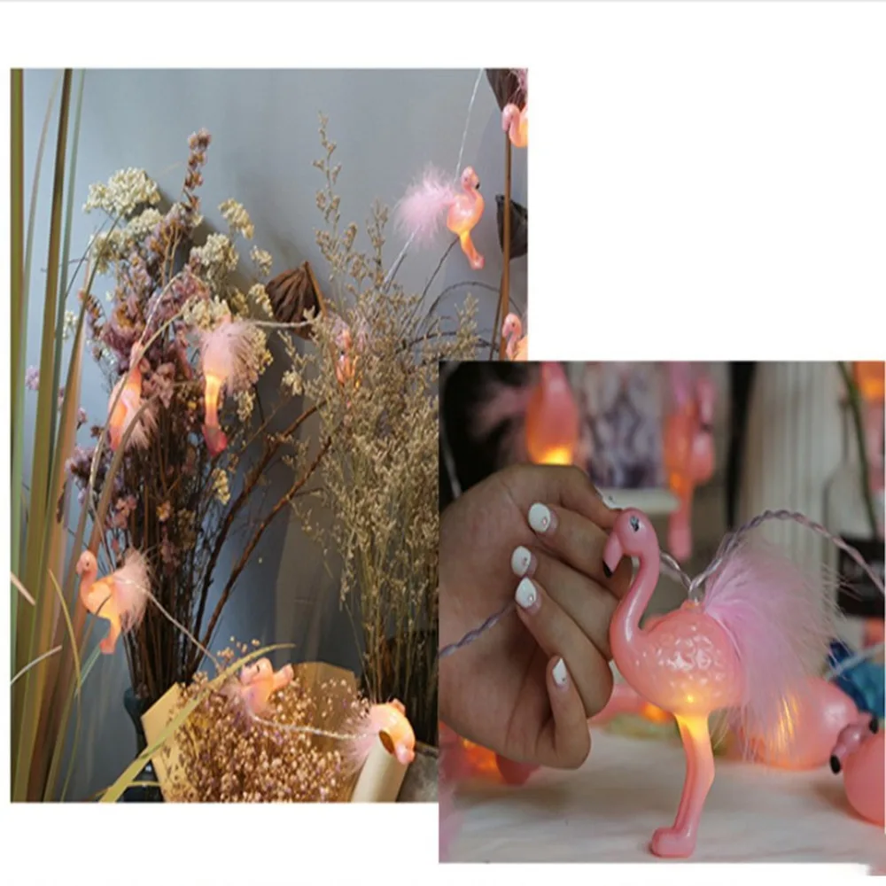 Светодио дный светодиодная гирлянда с фламинго украшение для праздника защита