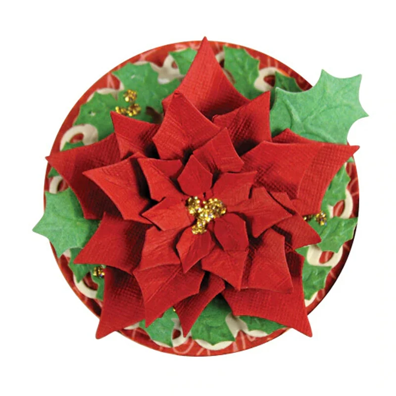Многослойные металлические режущие штампы Poinsettia новый трафарет для тиснения