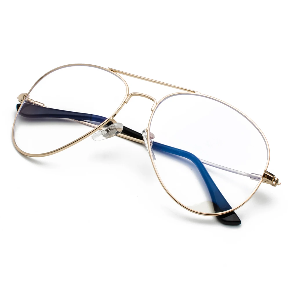 Lenspace memory металлические очки для женщин оптический 2019 Золотой Большой анти синий