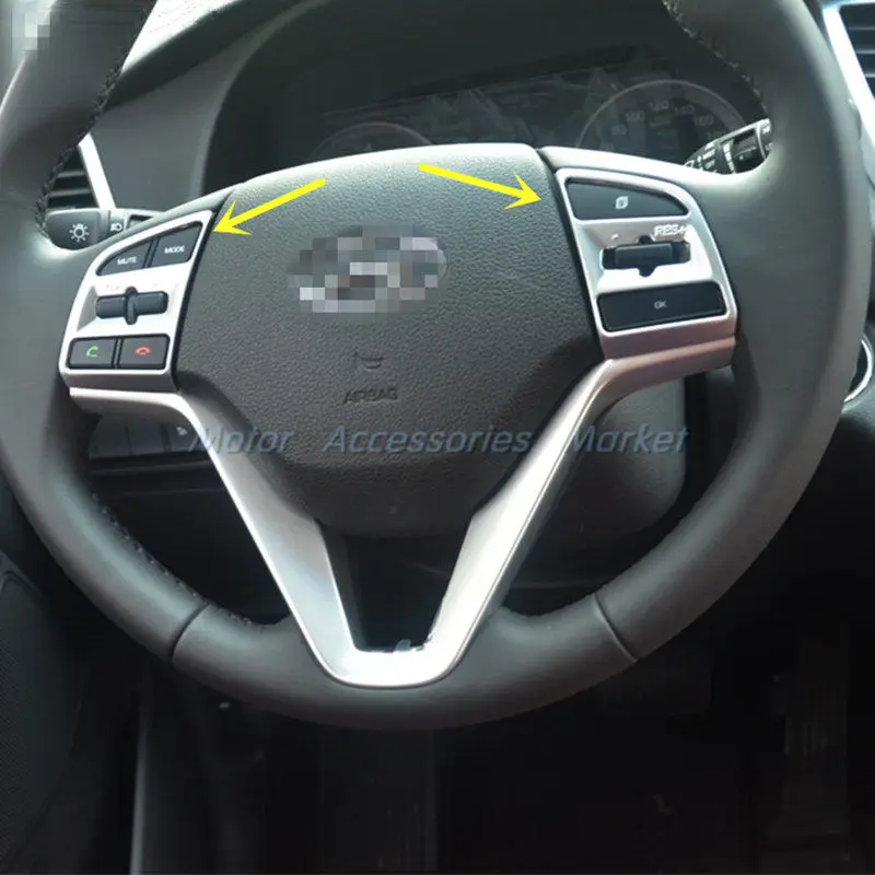 Новинка 2 шт. хромированная накладка на руль для Hyundai Tucson 2016 2017 2018|2016 hyundai tucson|trim
