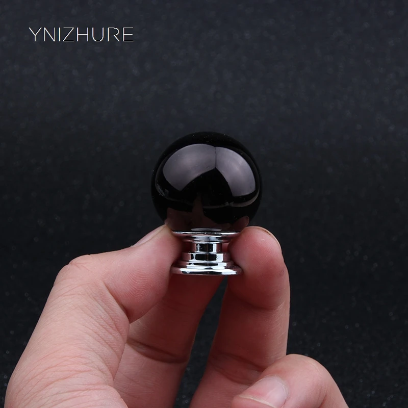

30mm Kitchen Elegant Modern Decoration Black K9 Crystal Glass Drawer Cabinet Knob Furniture Accessories Hardware Handle