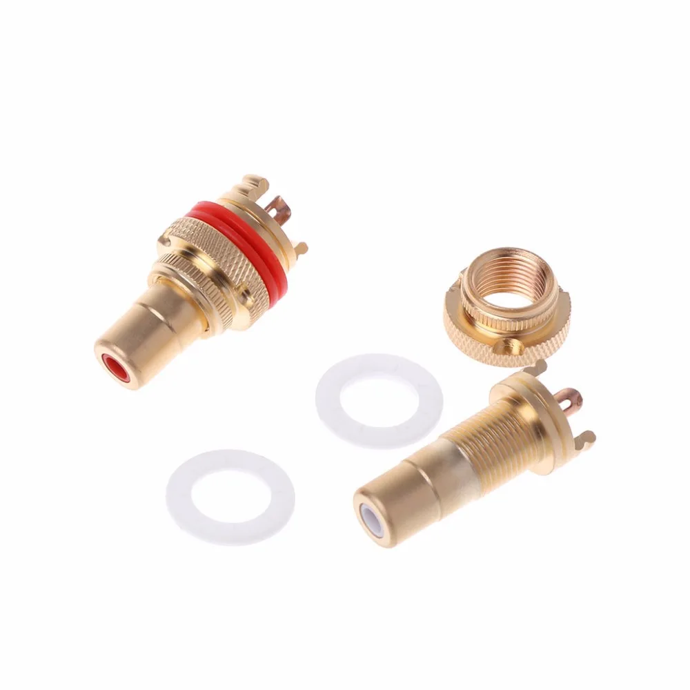 2 шт. медный RCA гнездовой разъем Lotus Audio Socket усилитель блочные разъемы |