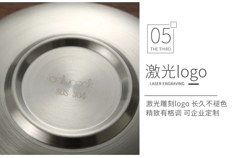ONLYCOOK 304 Stainless Steel Plate Dinner Plates Double Insulated Plate
