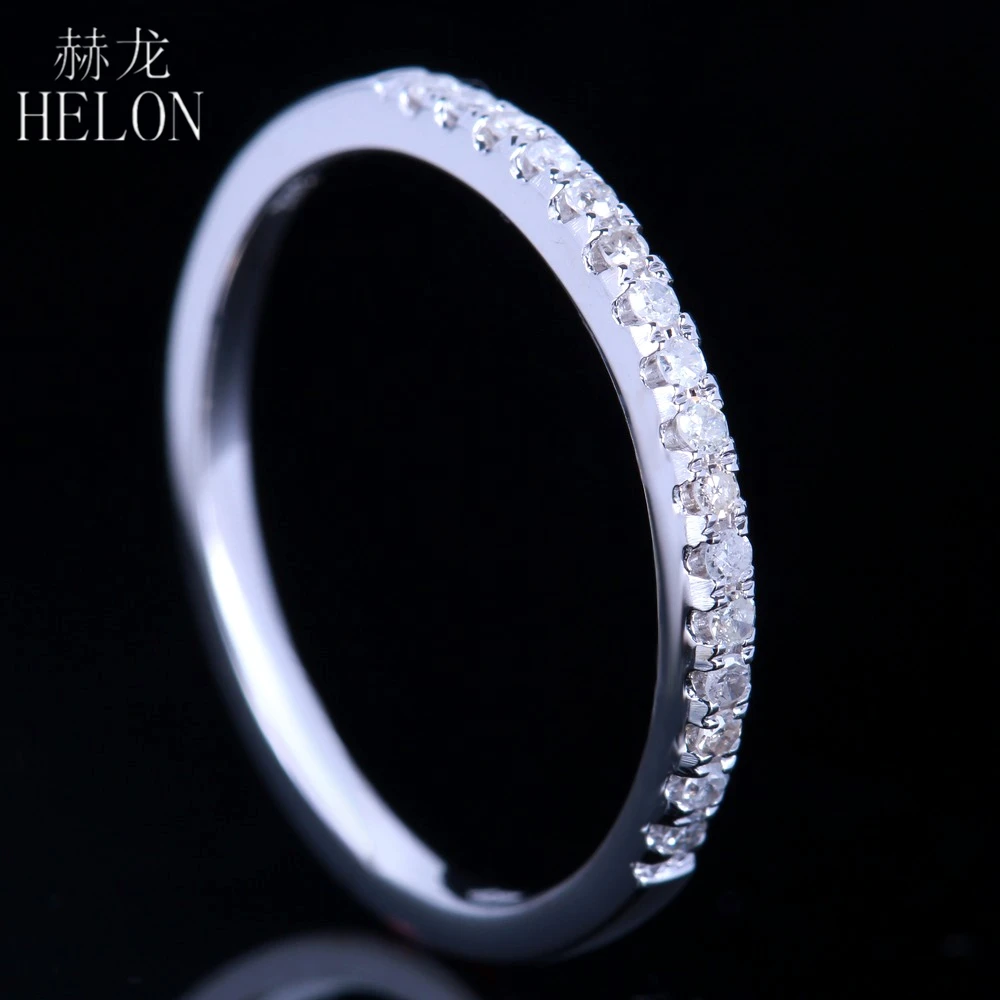 HELON однотонные 14k белые золотые блестящие свадебные бриллианты Половина Вечности