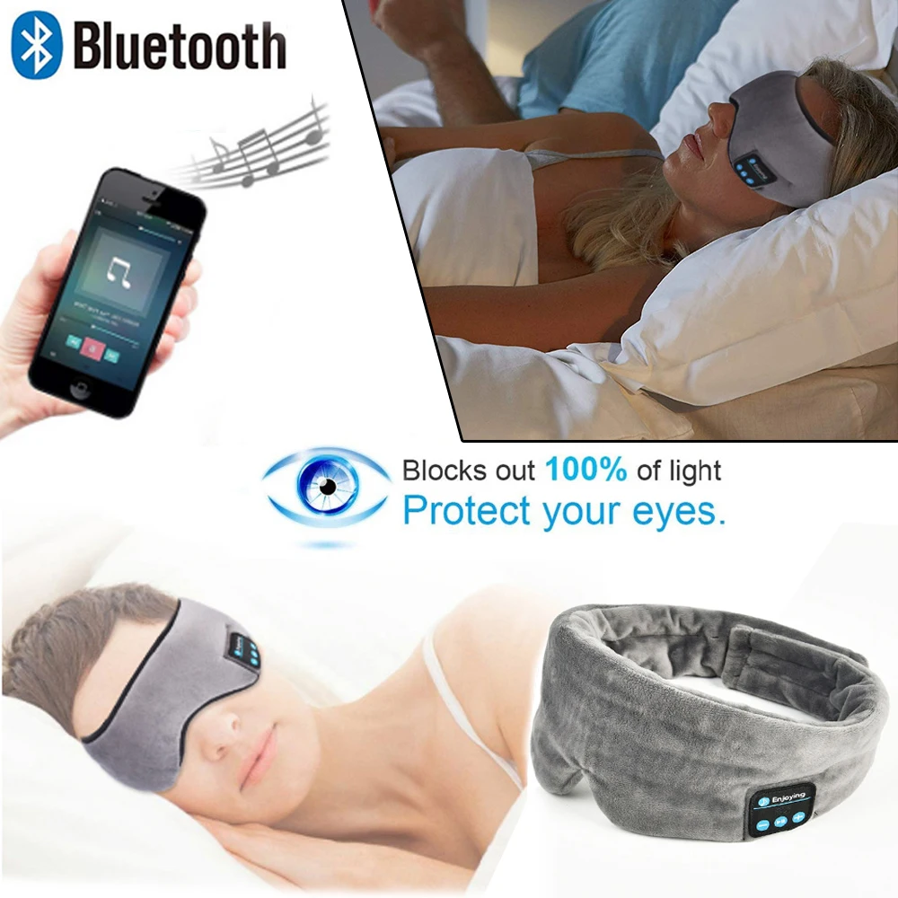 Беспроводные Bluetooth наушники, маска для глаз, для путешествий, сна, музыка, повязка на голову, стерео музыка, гарнитура для iphone, телефона