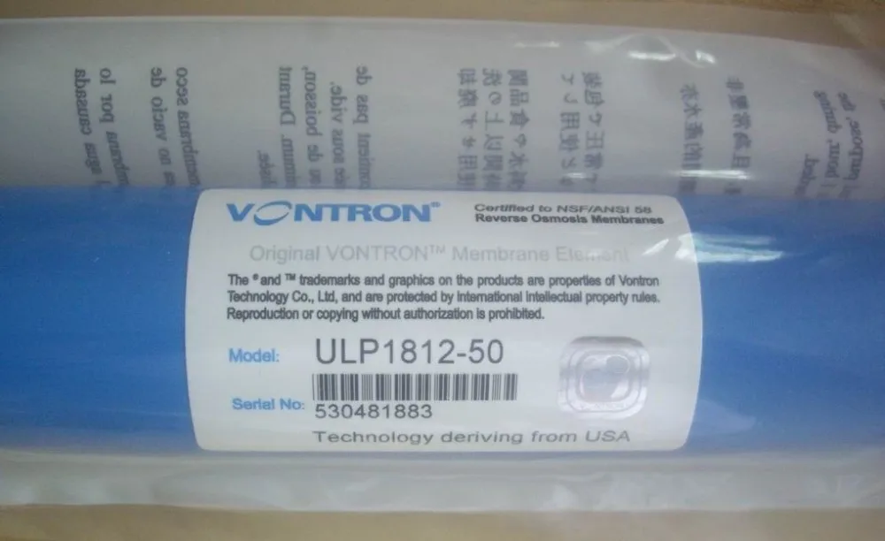 Vontron ULP1812-50 фильтр для воды 50 gpd RO мембрана NSF используется для системы обратного осмоса