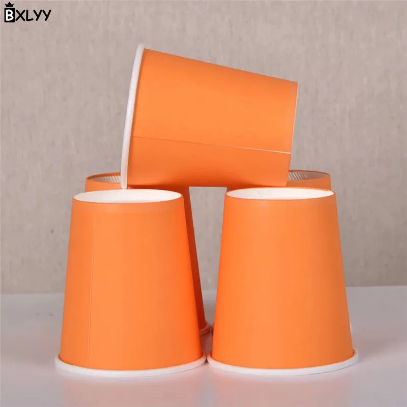 Orange BXLYY Цветные Одноразовые Стаканчики ручной работы бумажные стаканчики для детского сада DIY материалы ручной работы бытовые кофейные чашки кухонные принадлежности. 7z - Цвет: Orange