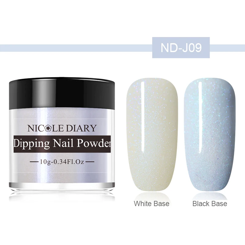 ND-J09 Nicole Diary 10 г погружающий порошок для ногтей Dip порошок для маникюра в виде раковины перламутровый без лампы, натуральный сухой DIY украшения для ногтей - Цвет: ND-J09