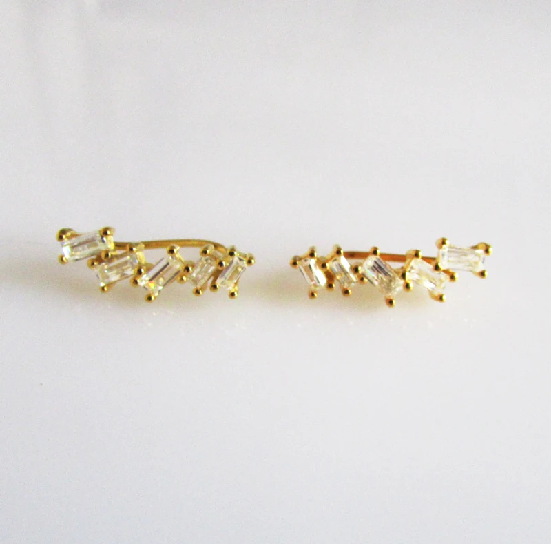 2016 высокое качество AAAA фианиты шикарные 925 пробы серебряные альпинистские серьги