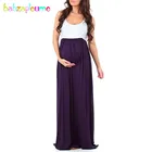 Летние платья для беременных babzaплюми для женщин, женское длинное пляжное платье для беременных, элегантная одежда без рукавов для беременных