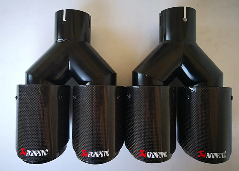 ID: 48 мм 51 мм 54 мм 57 мм 60 мм 63 мм 66 мм Универсальный черный Akrapovic автомобильный глянцевый глушитель из углеродного волокна наконечник трубы конец трубы хвост