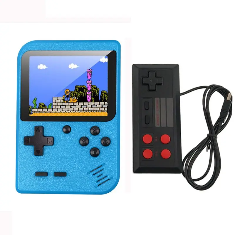 Blue with Gamepad Игровая консоль Ретро мин портативная игровая консоль 8 бит 3,0 дюймов цветной ЖК-дисплей детский игровой плеер встроенный 400 игр - Цвет: Blue with Gamepad