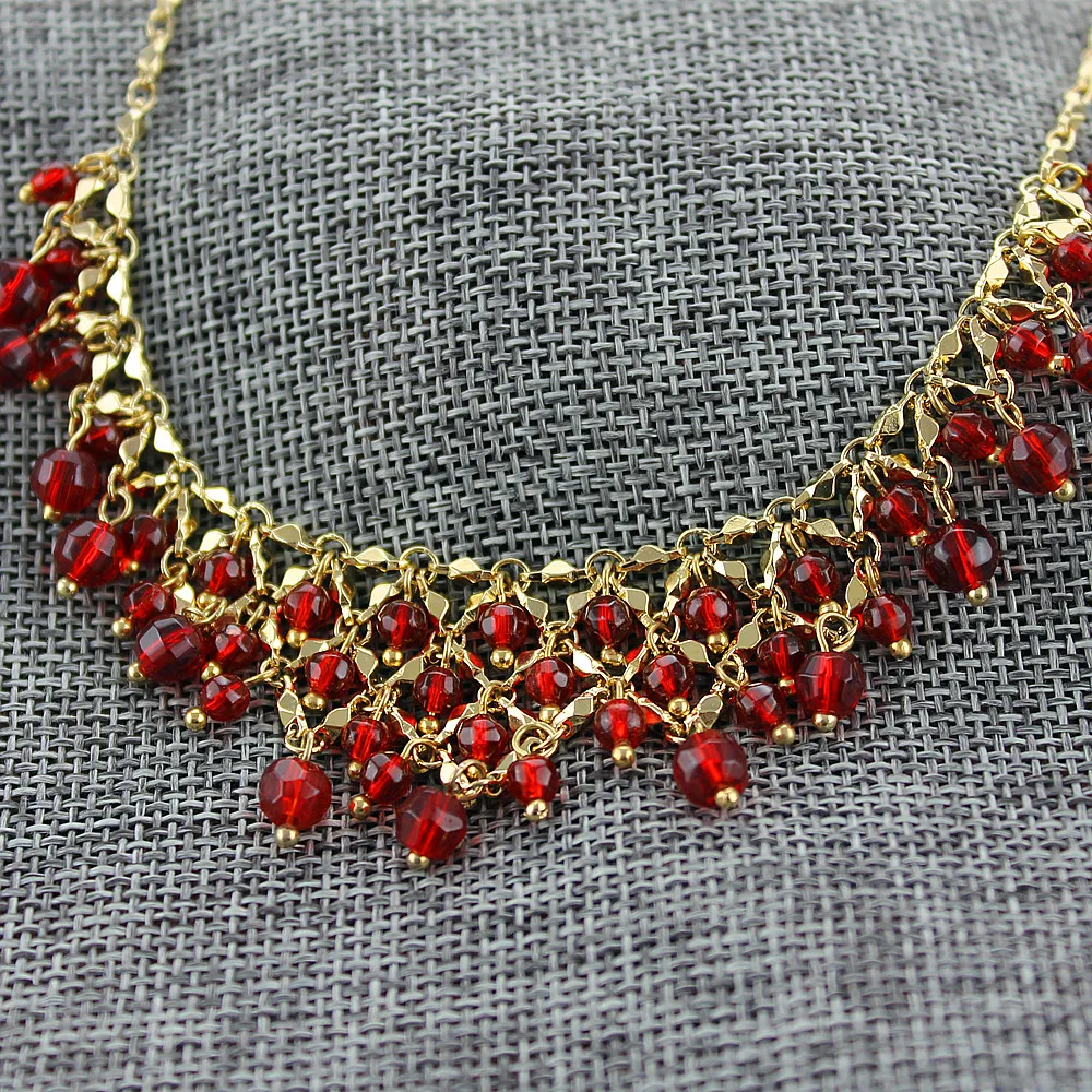 Бесплатная доставка модные новые красные акриловые MS вечерние ожерелья |