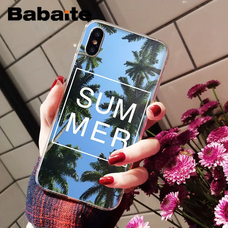 Babaite летний пляжный прозрачный мягкий силиконовый чехол из ТПУ для iPhone 8 7 6 6S Plus 5 5S