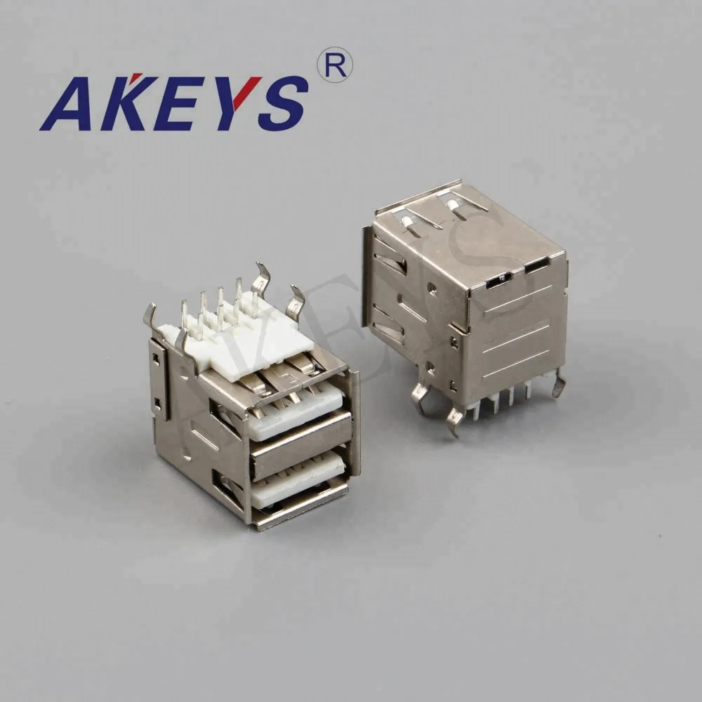 10 шт. USB 2A 01 двухслойная usb розетка полная посылка 90 градусов Женский Разъем micro с