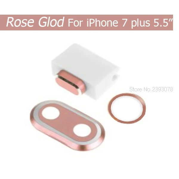 RoseGold For i7P i8P BINFUL для iPhone 7, 8, 4,7 Plus, 5,5, 3 в 1, металлическая задняя камера, защитная крышка, чехол, кнопка домой, наклейка, кольцо, заглушка от пыли - Цвет: RoseGold For i7P i8P
