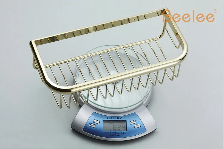 Настенная Золотая корзина для ванной Beelee BA9410G аксессуары комнаты латунная душа