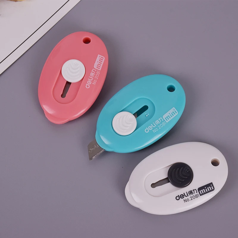 

Cute Solid Color Mini Portable Utility Knife Paper Cutter Cutting Paper Razor Blade Office Stationery Escolar Papelaria