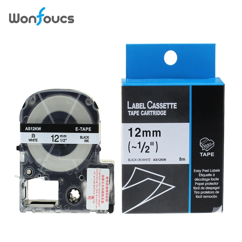 6 упаковок совместимых лент для этикеток Epson Kimji ST12KW SS12KW LC-4WBN LabelWorks LW400 SC12RW