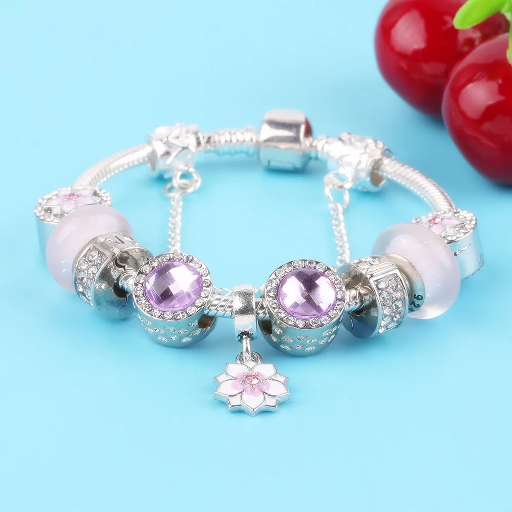 AIFEILI Горячее предложение Новые кулоны вишневого цвета серия розовых стеклянных