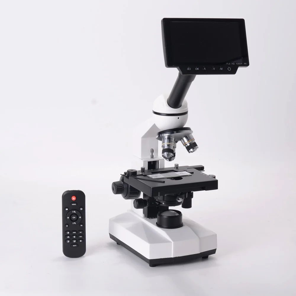 

40X-1600X Professional Biological Microscope Kit Double Layer Mechanical XY Stage for Educational Science Lab Light Adjutable