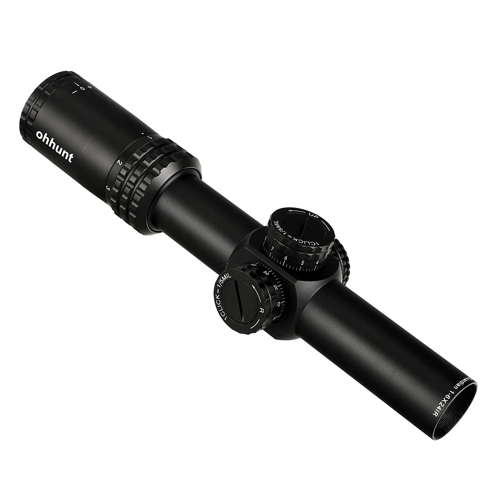 Тактический ohhunt Guardian 1-6X24 IR охотничьи оптические прицелы компактное стекло гравированное сетка llluminate башенки Блокировка сброса оптического прицела
