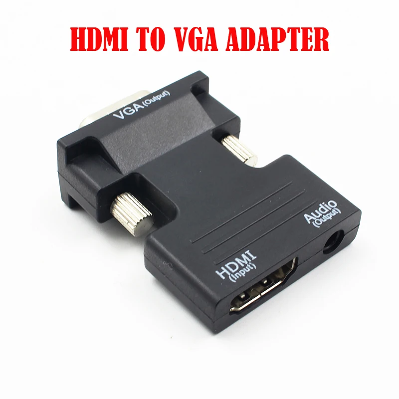 Горячая 3,5 мм разъем HDMI в мужской VGA выход Женский видео конвертер адаптер ПК, телевизор, монитор