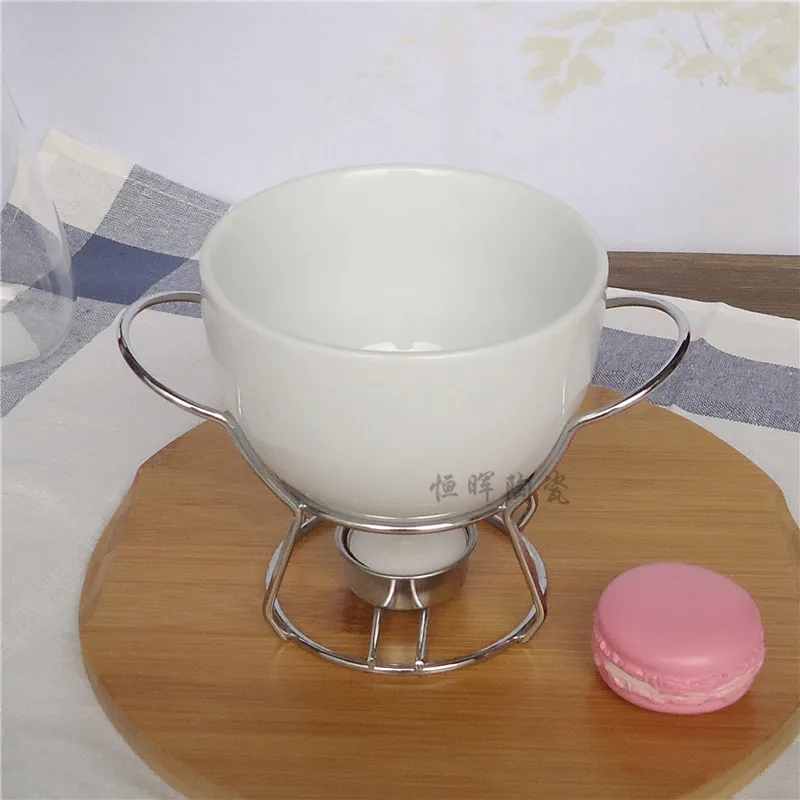 Ceramic Cheese fondue set cheese warmer chocolate pot on a metal stand|cheese set|fondue setcheese |