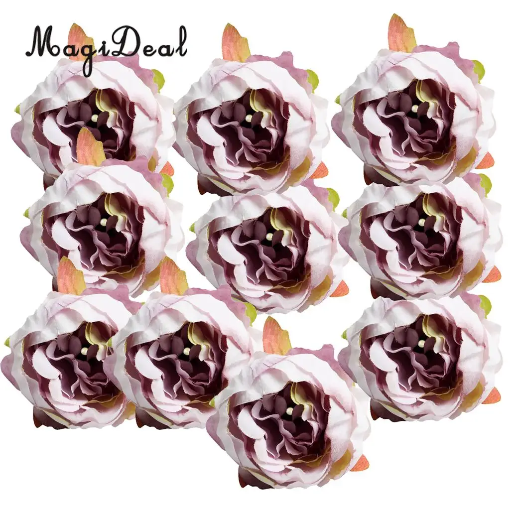 MagiDeal красивый 10 шт. искусственный Шелковый цветок розы голова для свадьбы