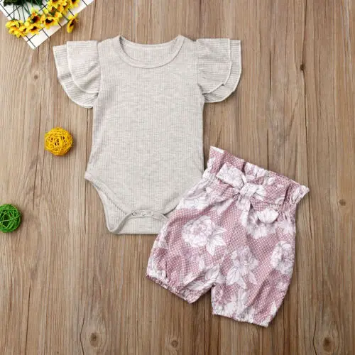 2 предмета в комплекте Одежда для новорожденных маленьких детей девочек одежда