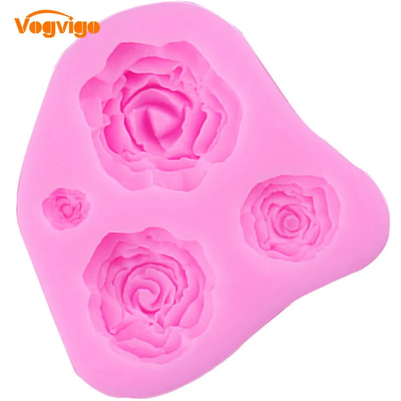 VOGVIGO 3D Rose Flower Silicone mold fondant cake decorating tools baking cookie Chocolate gumpaste |