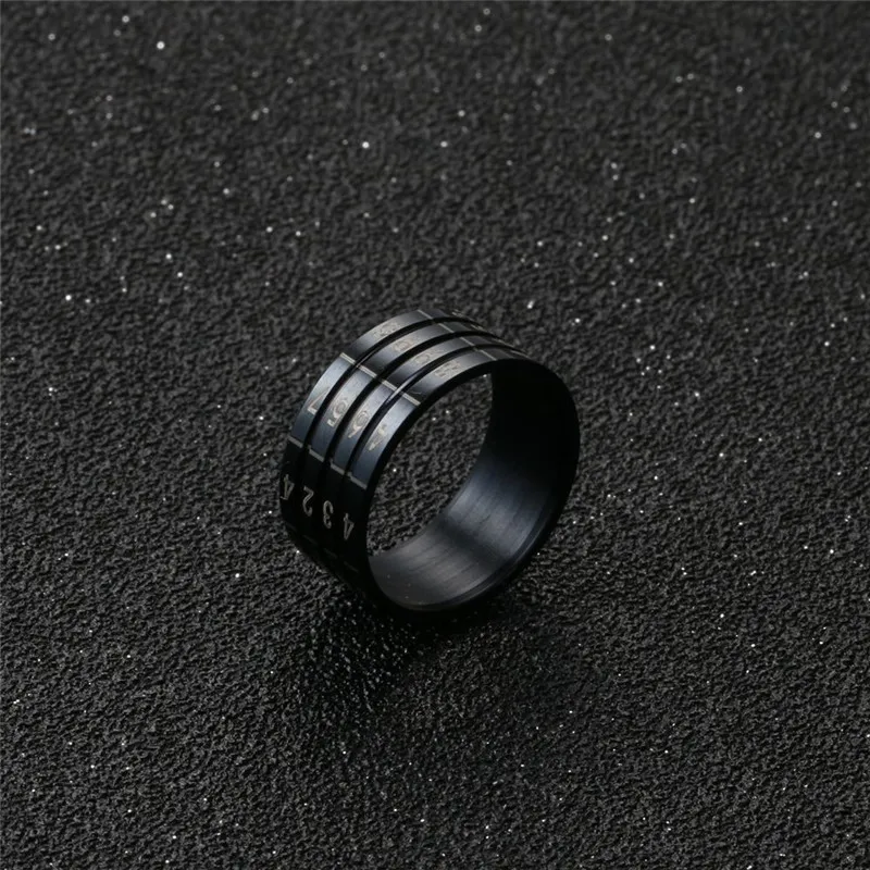 Мужское Винтажное кольцо Nuncad черное из нержавеющей стали с четырехслойным