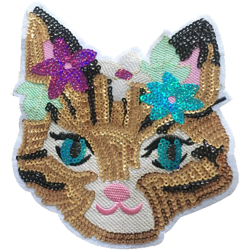 Красота Cat патч для одежды Высокое качество 3D нашивки с Блестками одежда ткани