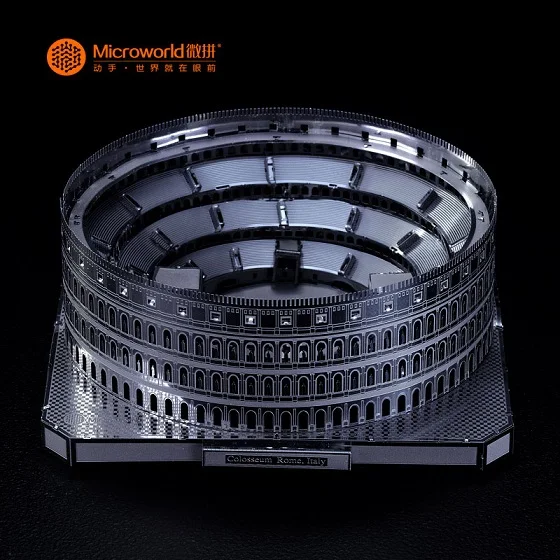 Microworld 3D металлическая головоломка Аватар скорпион вертолет автомобиль Лодка Строительная модель DIY лазерная резка головоломки игрушки для взрослых - Цвет: Rome Colosseum-S