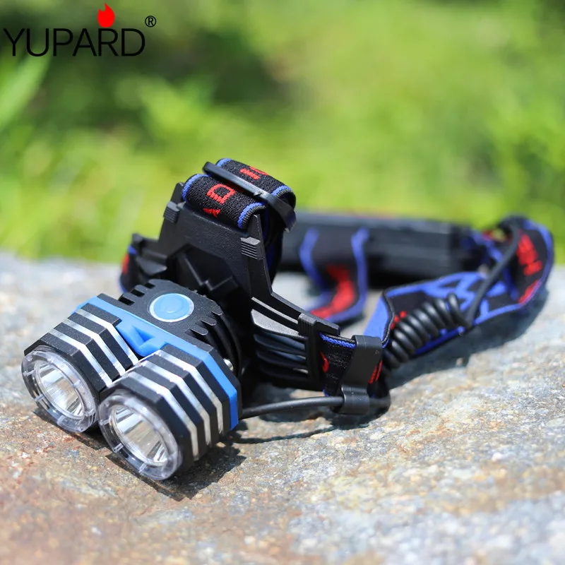 Налобный фонарь YUPARD 2 светодиода XM-L T6 18650 лм наружное освещение поддержка