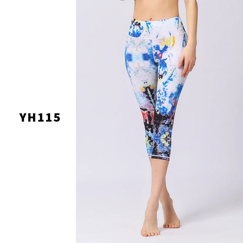 

2018 Women Stretch Yoga Pant Printed Fitness Leggings High Waist Sport Leggings Female Yoga Running cropped pants Workout Pants