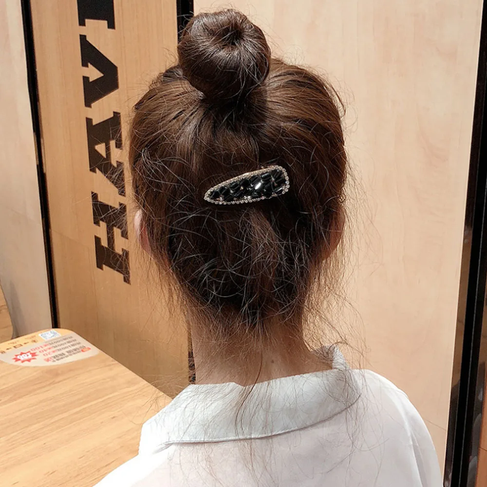 1PC New Women Solid Color Hair Clips Girls Geometric Rock Barrettes Water Droplets Rectangle Hairpins Headbands Hair Accessories