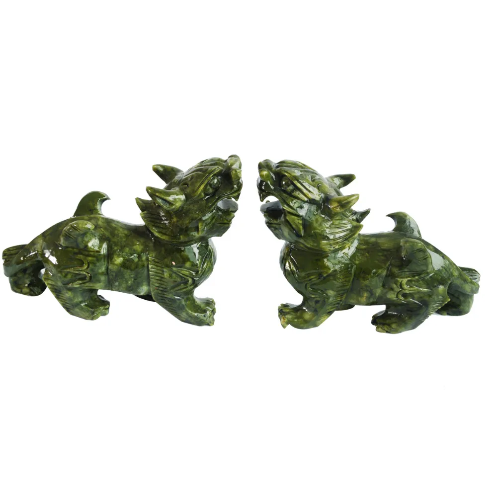 Feng Shui Big Green Jade Pi Xiu for Wealth J2104