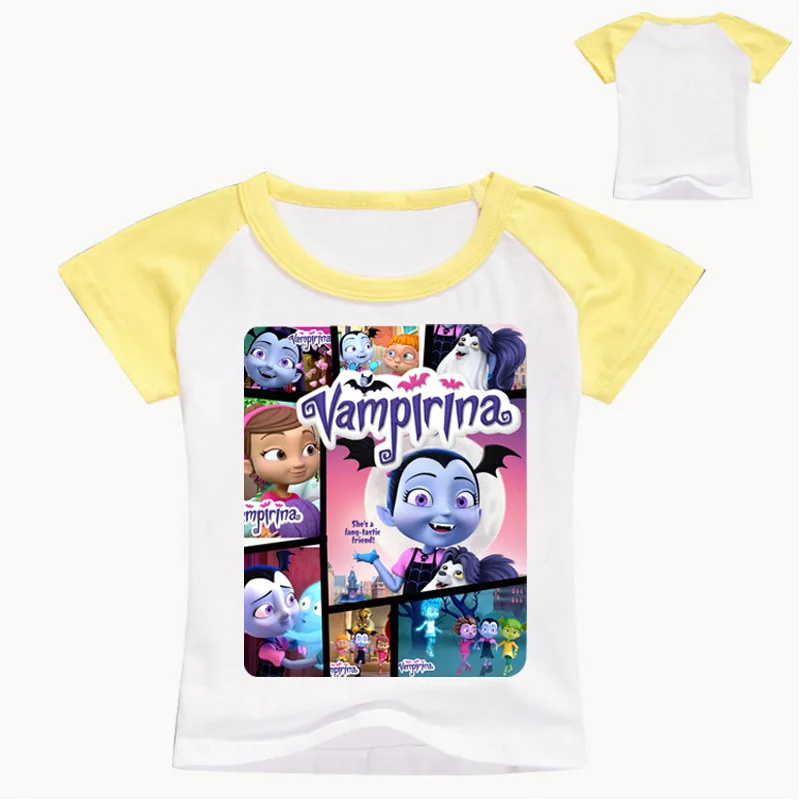 2-12years лето мультфильм vampirina Для детей летняя футболка для маленьких девочек; футболки, топы хлопок Обувь для девочек костюм для мальчиков