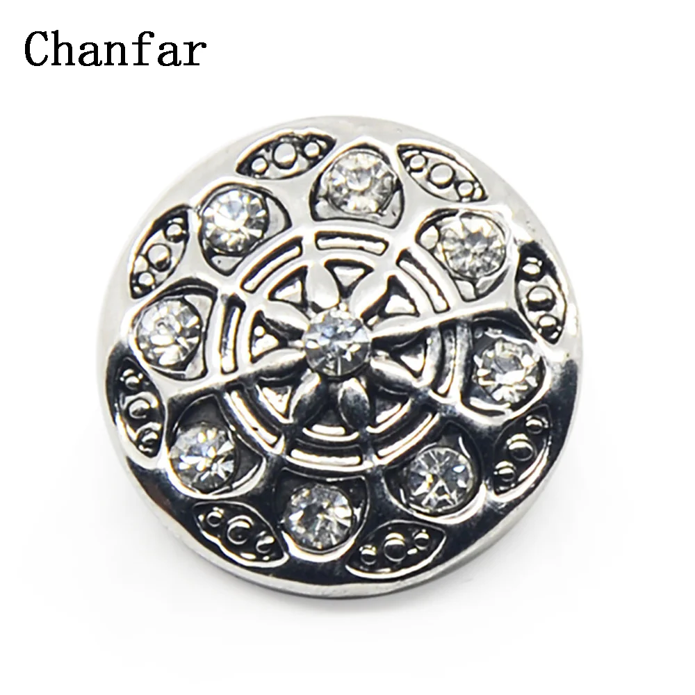 

Crystal Paved Alloy Snap Button Charms Jewelry For Leather Bracelet